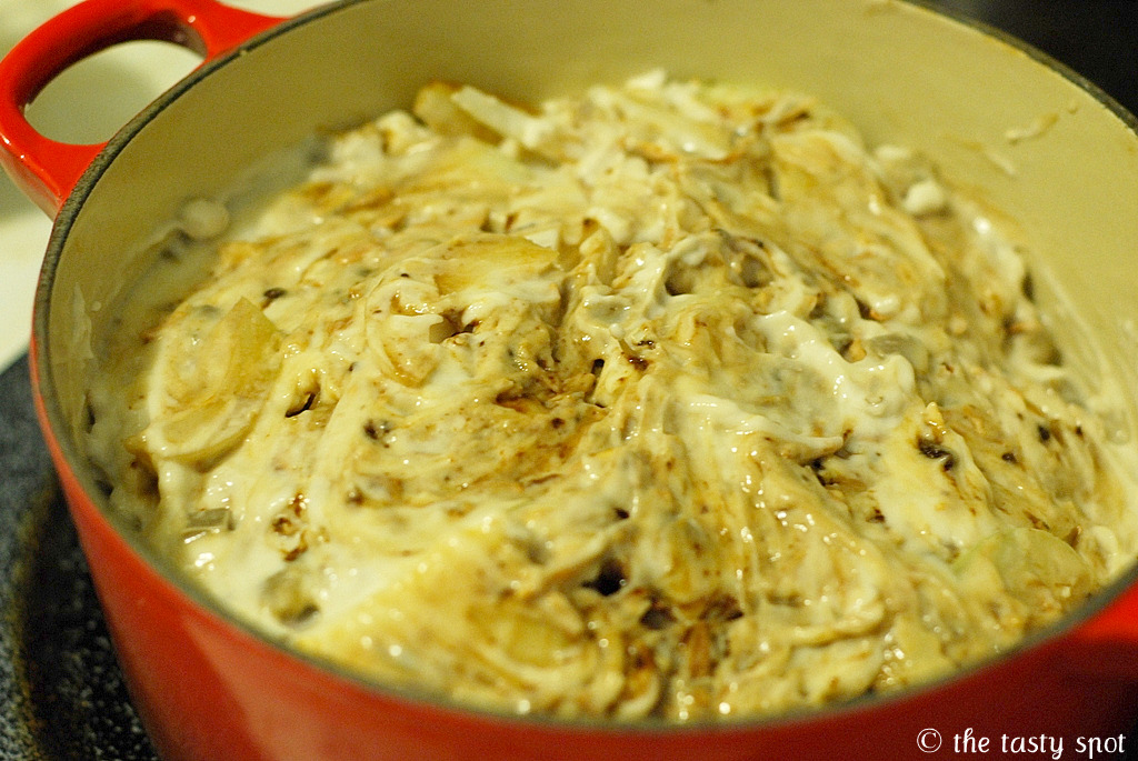 Onion mix and cream of mushroom mixed in