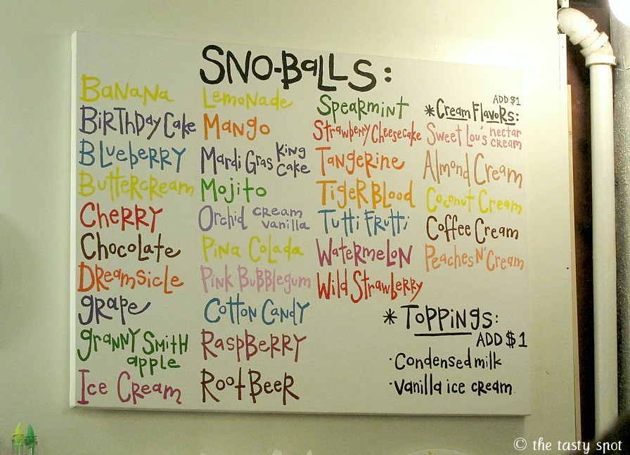 Colorful menu