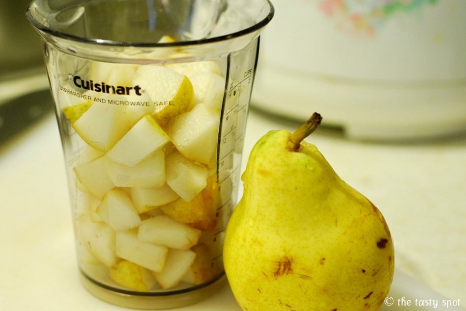 One pear chopped