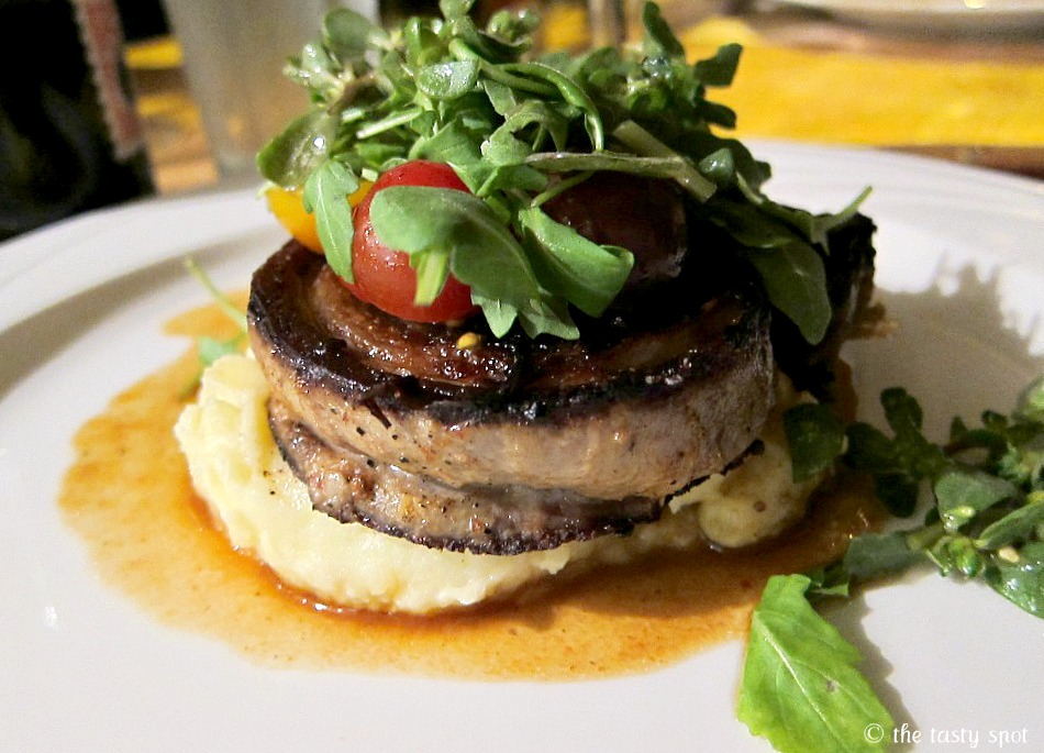 Shortplate (aka beef belly), tomato salad, mullet