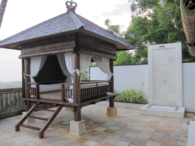 The cabana and outdoor shower