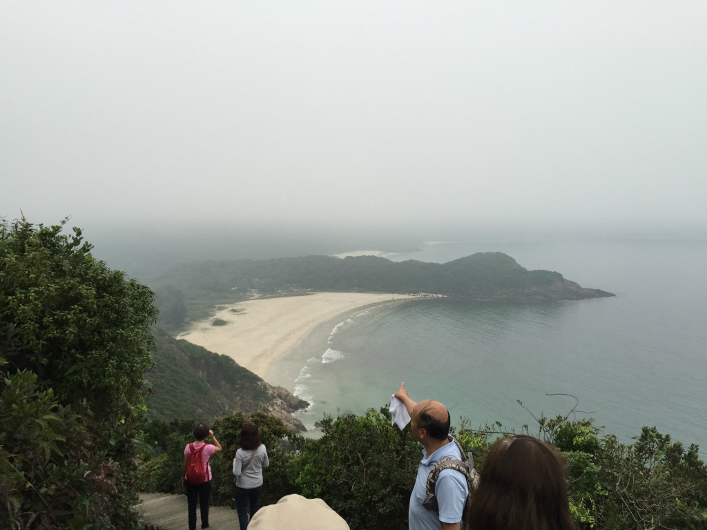 Hiking down to the beach