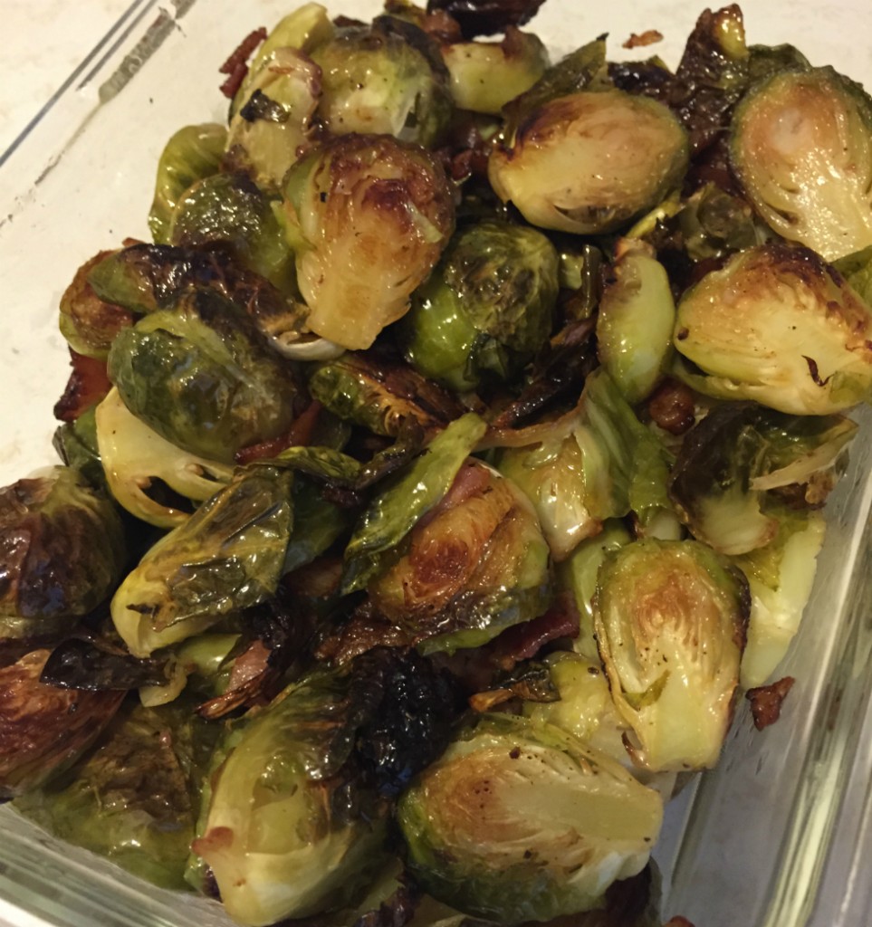 Roasted brussels sprouts with bacon