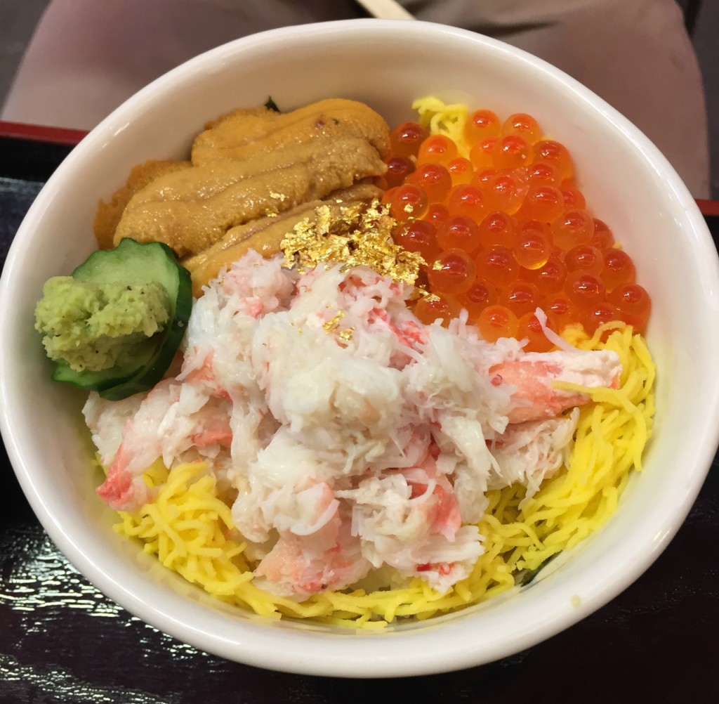 Uni crab and ikura bowl